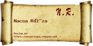 Nacsa Róza névjegykártya